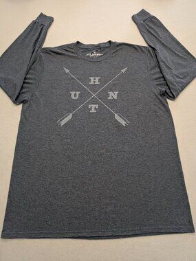 Rural Cloth Hunt Graphic Long Sleeve Tee XL Gray Tri Blend Shirt